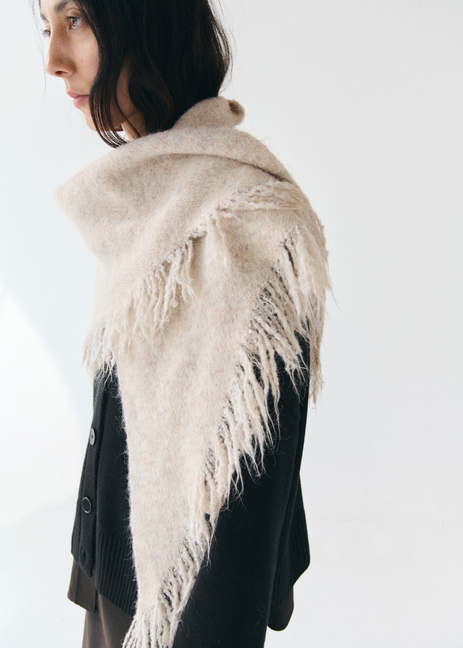 Shawl With Fringed Edges - Women | Mango Usa
