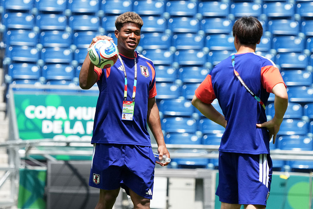 MONTERREY, MEXICO - JUNE 19: Zion Suzuki of Japan looks on during the training and press conference of Japan one day ahead of the FIFA World Cup 2026 Group F match between Tunisia and Japan at Monterrey Stadium on June 19, 2026 in Monterrey, Mexico. (Photo by Koji Watanabe/Getty Images)