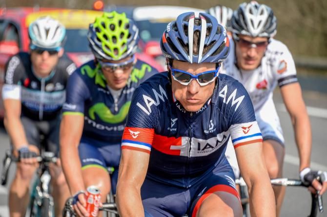 Sylvain Chavanel (IAM Cycling) eats some food while on the front of the day's early break