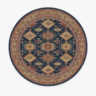 A round Persian style rug 