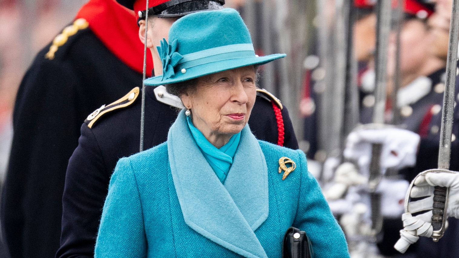 Princess Anne, Princess Royal representing King Charles III attends The Royal Military Academy Sandhurst Sovereign's Parade at Royal Military Academy Sandhurst on December 12, 2025