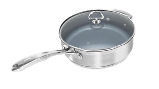 Chantal Induction 21 Steel 3 qt. Stainless Steel Ceramic Nonstick Saute Pan