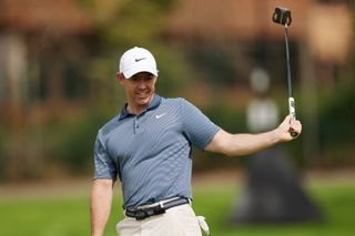 Rory McIlroy reacts to a missed putt at the Genesis Invitational
