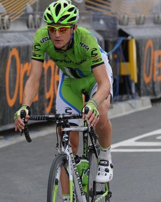 Cannondale's Ted King began his first Tour de France suffering to the linewith damage to his left shoulder