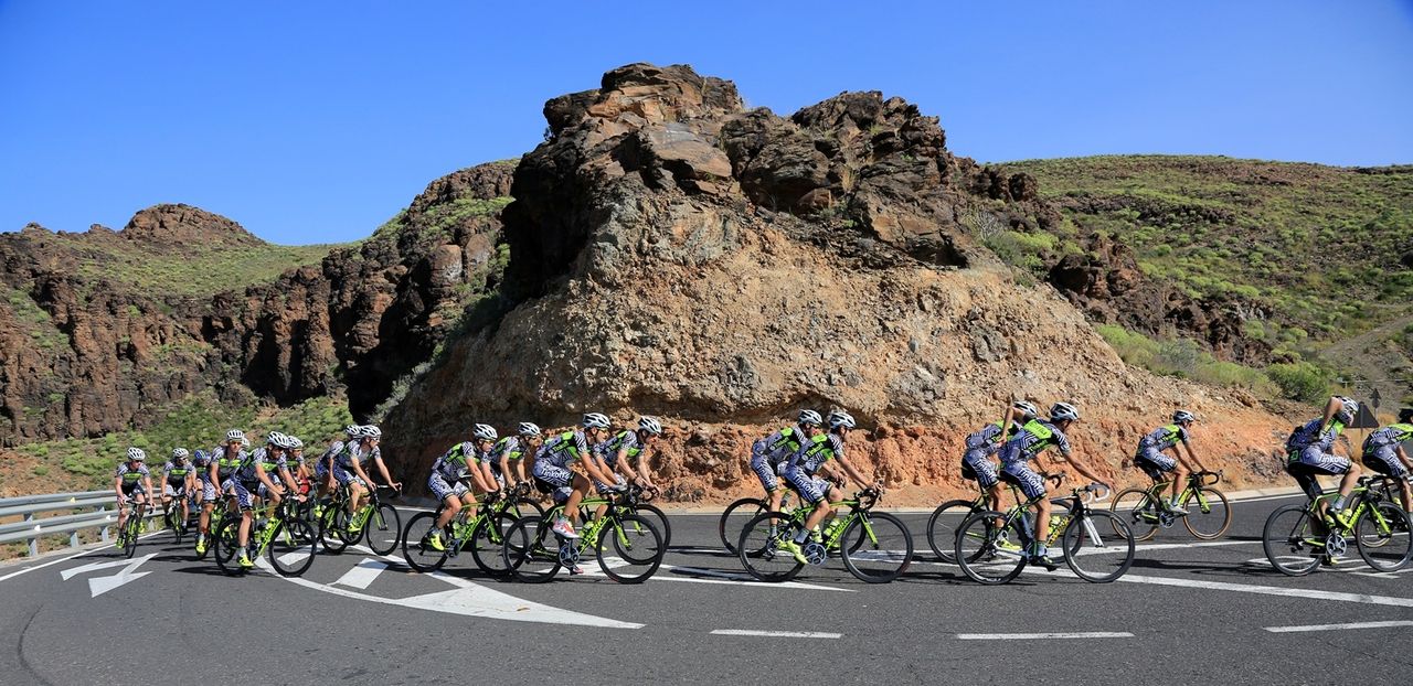 Tinkoff-Saxo training in its 'La Datcha' kit