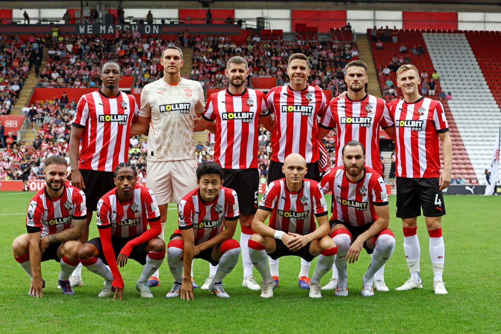 Southampton squad for 2024/25 SOUTHAMPTON, ENGLAND - AUGUST 10: Southampton team photo during the pre-season friendly match between Southampton FC and Getafe, at St Mary's Stadium on August 10, 2024 in Southampton, England. (Photo by Matt Watson/Southampton FC via Getty Images)