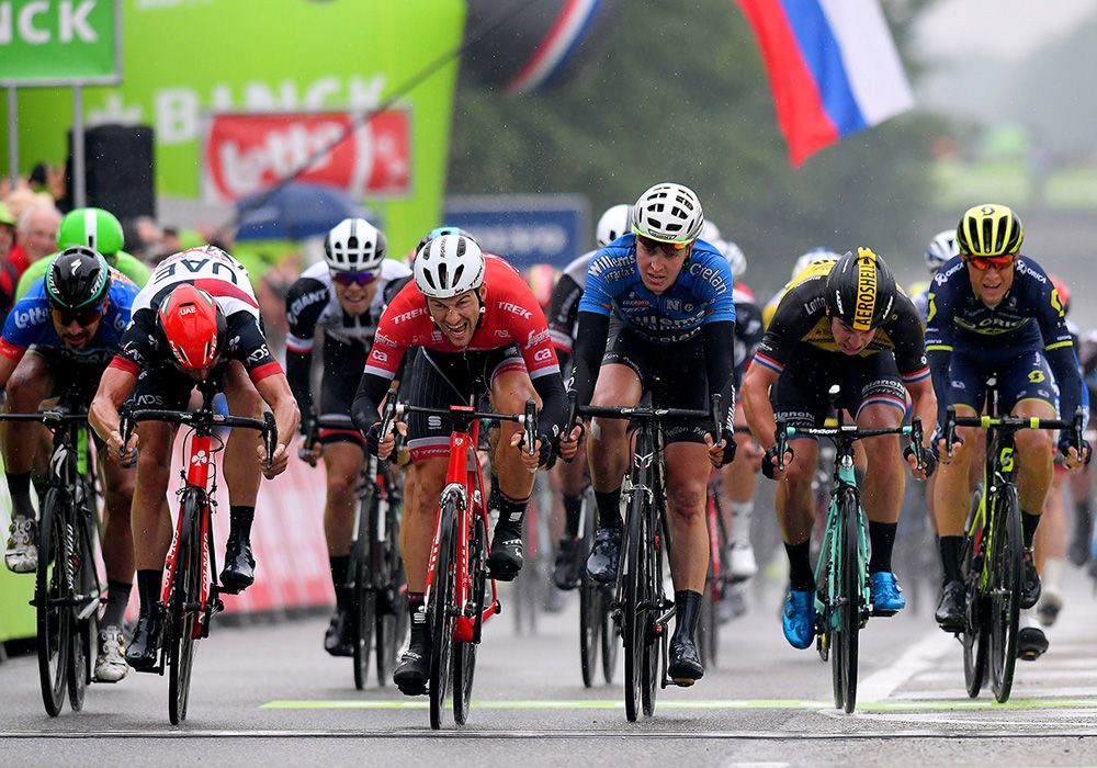 Edward Theuns (Trek-Segafredo) hit the line first