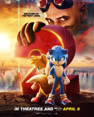 Jim Carrey looms over Sonic and Tails in the Sonic the Hedgehog 2 poster.