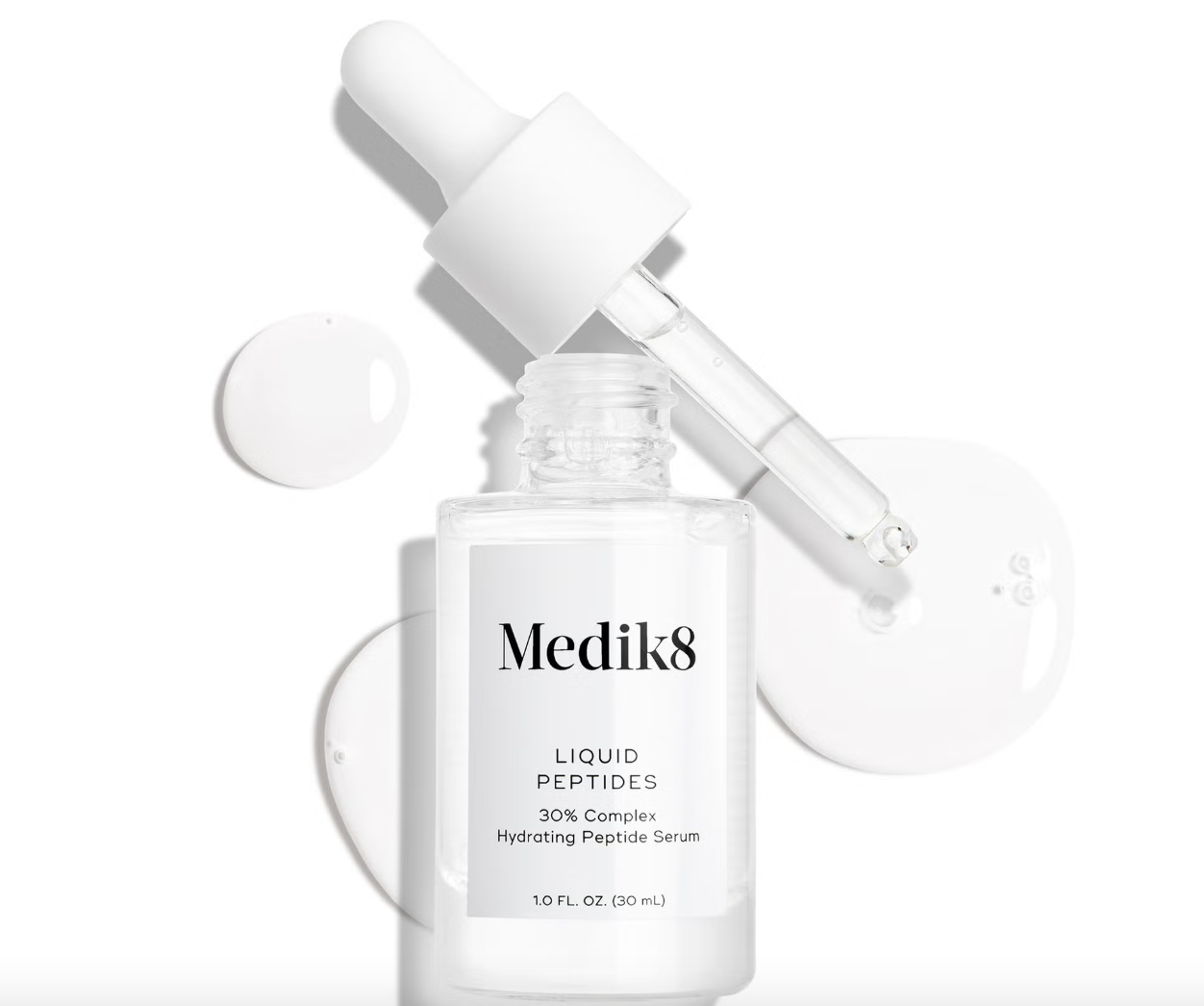 Medik8 Liquid Peptides - Regenerating Multi Peptide Serum - Smooths Wrinkles and Fine Lines - Hydrating, Brightening, Plumping - 1.0 Oz