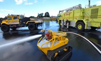 Thermite is a miniature tank capable of pumping out 500 gallons of water per minute to help fight fires.