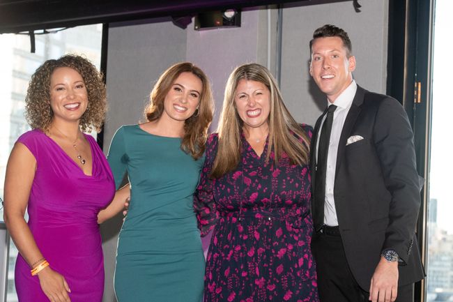 Danielle DiPippo (second from l.), senior VP, development at Hallmark Media, on stage with the event hosts.