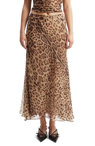 Monroe Leopard Print Maxi Skirt