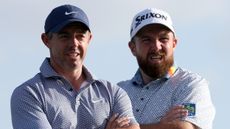 Rory McIlroy and Shane Lowry at the 2025 Dubai Invitational at DubaI Creek