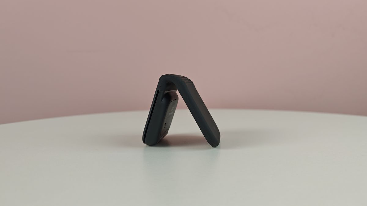 Logitech Mobi Fold half folded on table