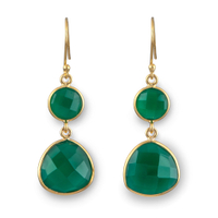 Green Onyx Gemstone Earrings in Gold Plated Sterling Silver, $59 (£45) | Milina