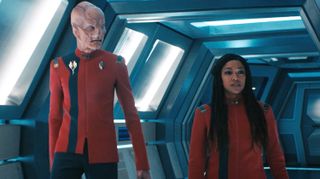 Scenes from episode 3 of "Star Trek: Discovery" season 4 on Paramount Plus.