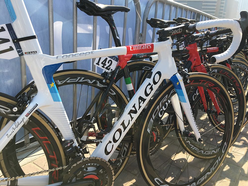 Alexander Kristoff has a special European champion version of the Colnago Concept aero bike