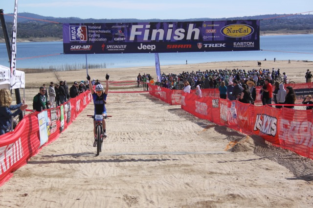 Kate Courtney wins a NorCal league race at Granite Bay, February, 2013.