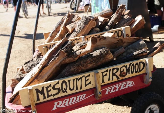 Mesquite firewood was available for racers to properly grill their meats