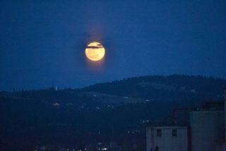 View of the May 5 full moon over Spokane, Wash.