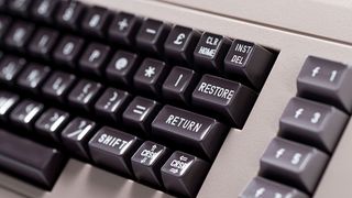 Close up of a retro keyboard