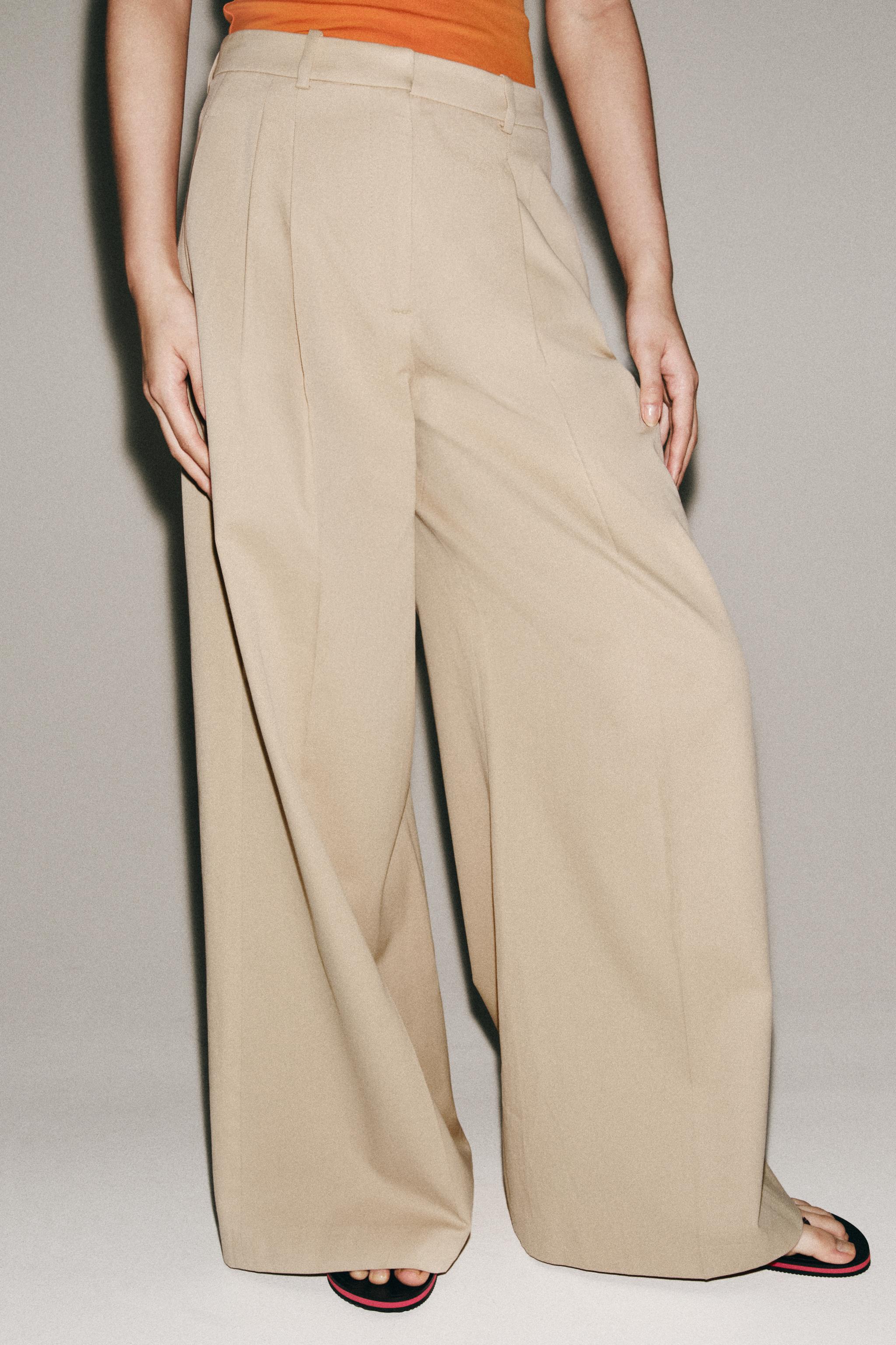 Zw Collection Pleated Wide Leg Pants