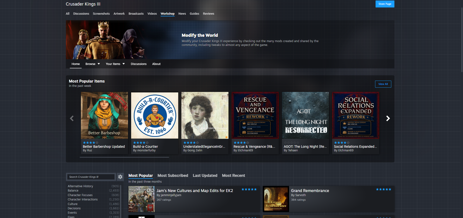 Updated Steam Workshop UI.