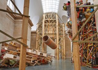Installation view, Phyllida Barlow, ‘ dock ’, Duveen Commission, Tate Britain, London, UK , 2014