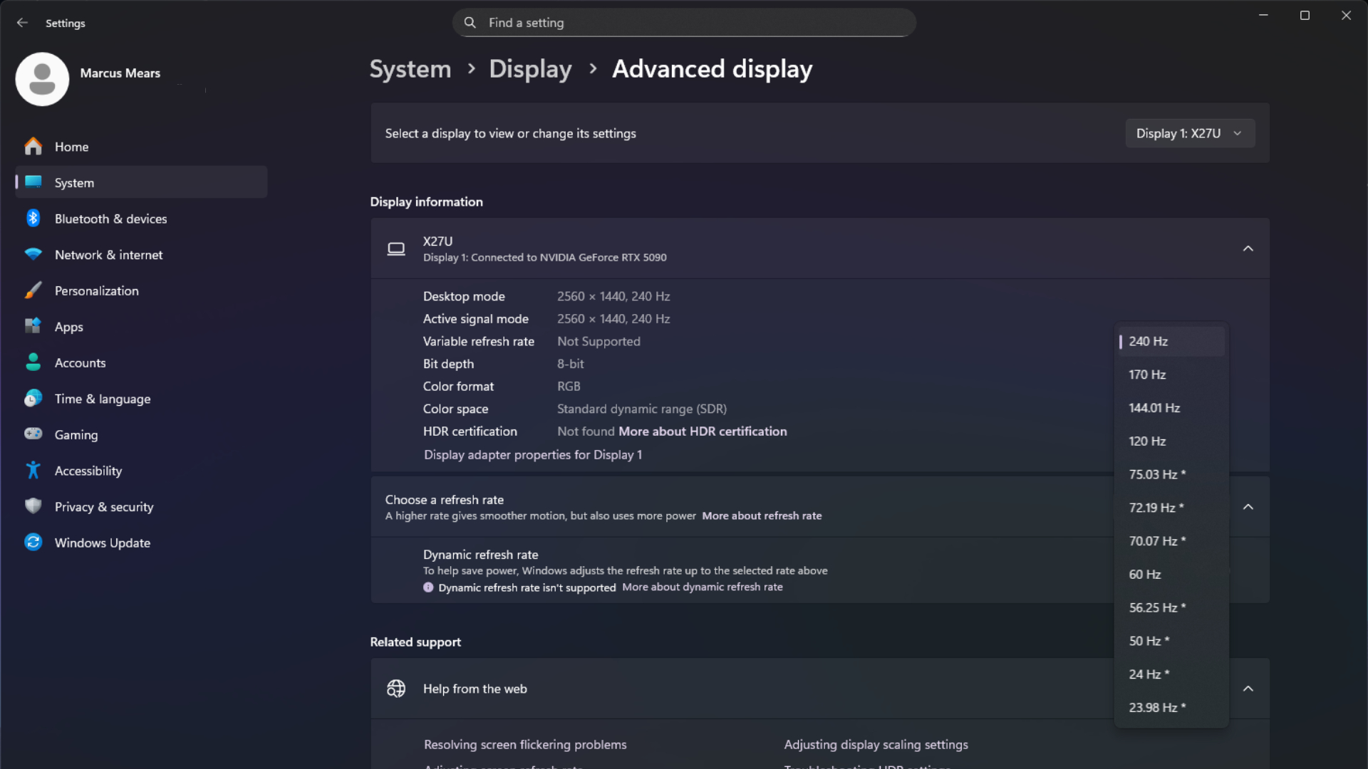Windows 11 Display Settings
