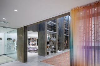 everson museum of art east wing redesign by MILLIONS concrete geometric volumes and colourful soft interiors and planters