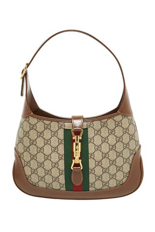 Gucci, Gucci Brown/beige Gg Supreme Canvas and Leather Small Jackie 1961 Hobo