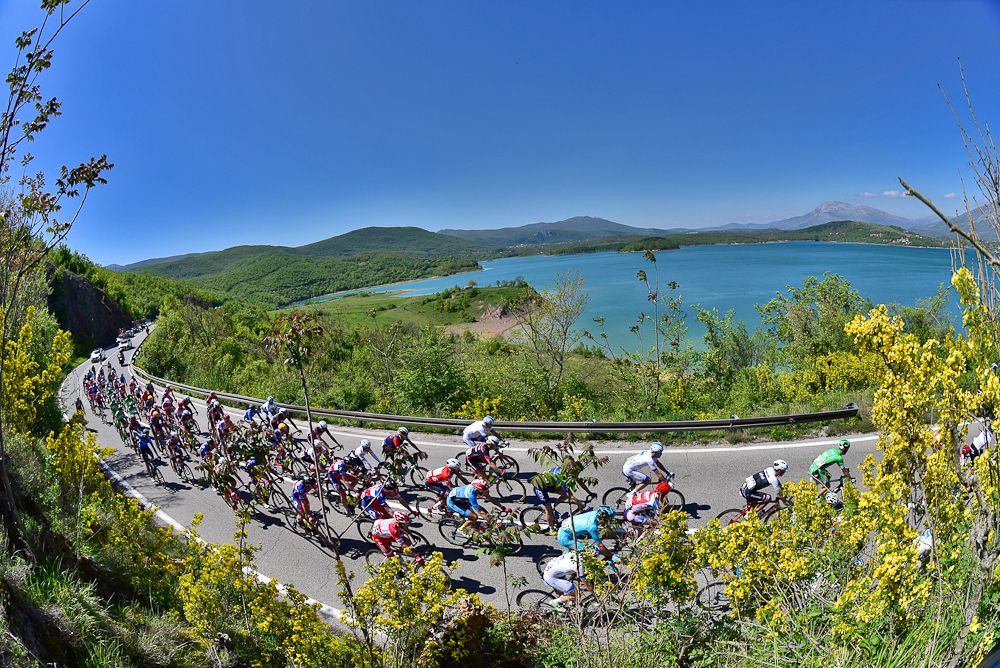 The peloton in action during stage 2 at the Tour of Croatia