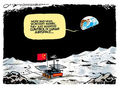Editorial cartoon China airspace