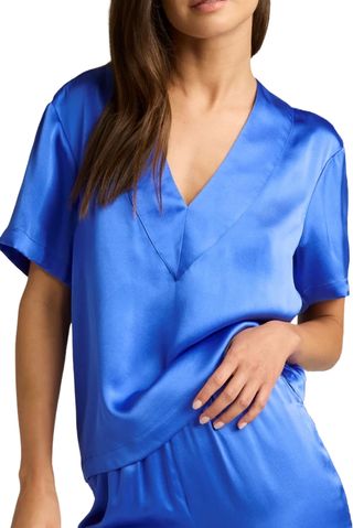 Eclipse Silk V-Top in Cobalt