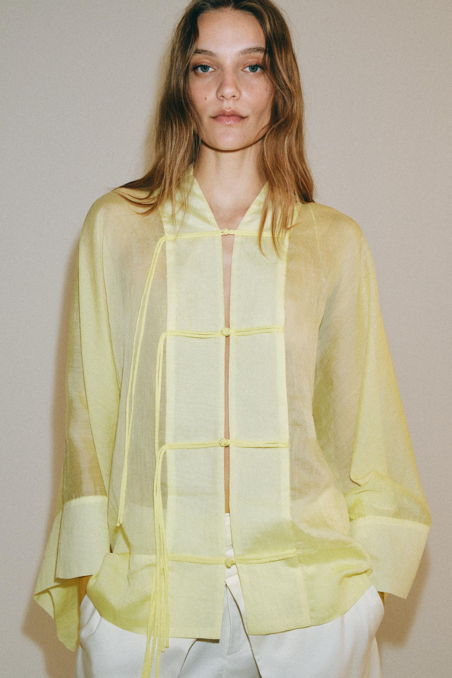 Zw Collection Flowing Blouse With Frog Fastening