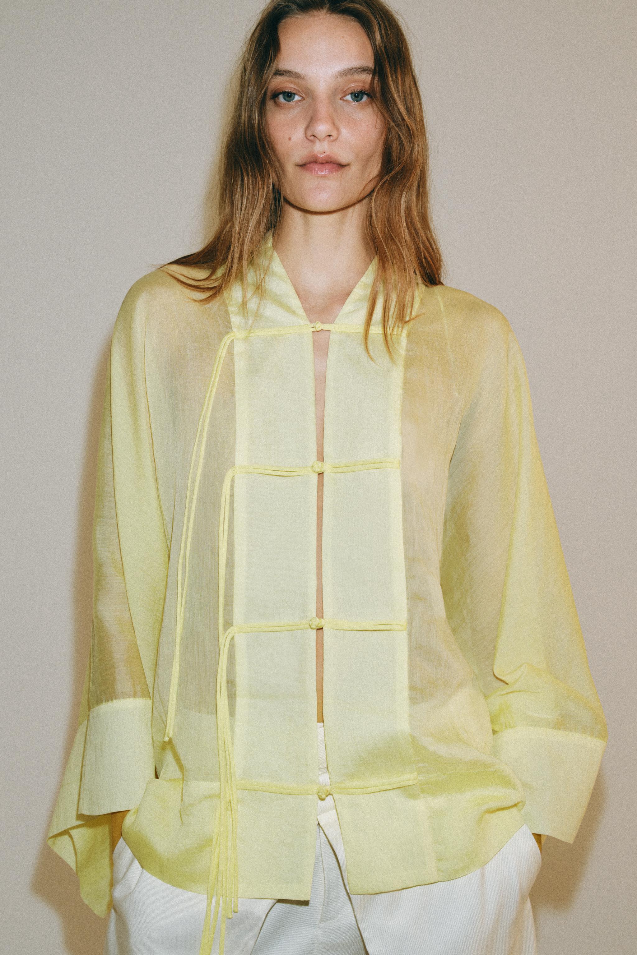 Zw Collection Flowing Blouse With Frog Fastening