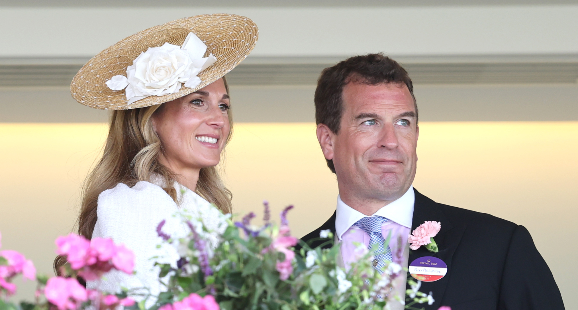 Harriet Sperling and Peter Phillips in a box at Royal Ascot 