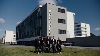 Rimowa Design Prize 2025 finalists outside Bauhaus Dessau in a Wallpaper* film still