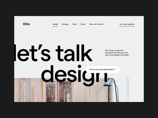 'let's talk design' in big type on a webpage