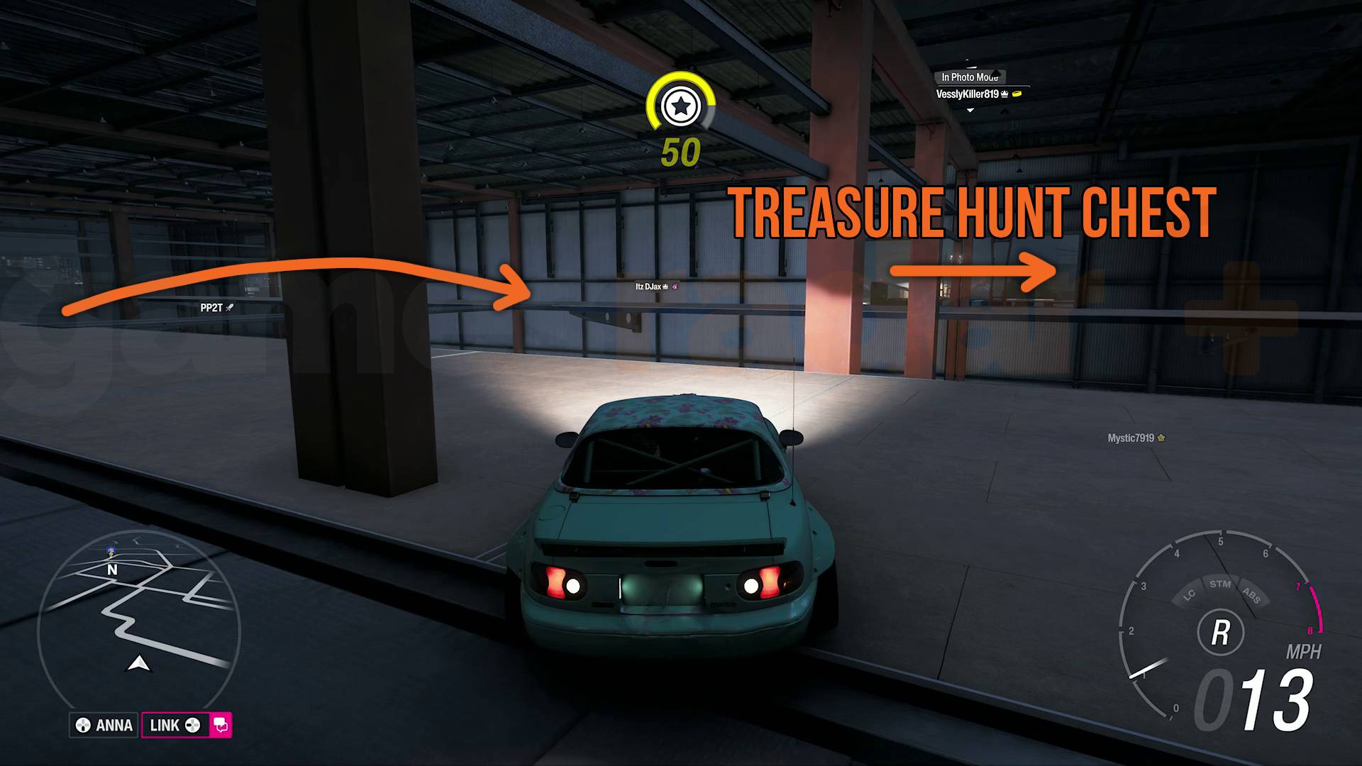 Forza Horizon 6 Tokyo City port treasure hunt driving through warehouses