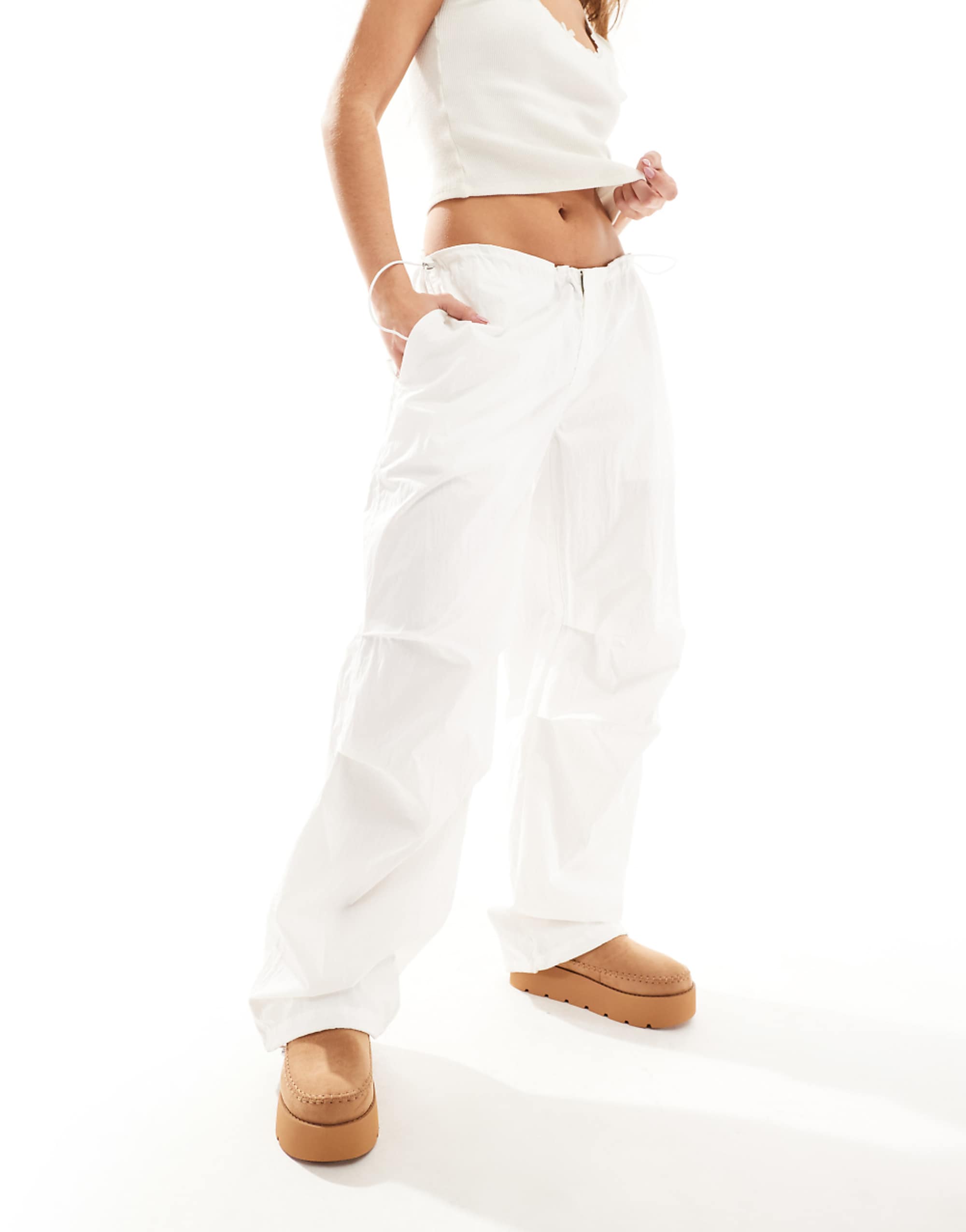 Agon Parachute Pants in Off White
