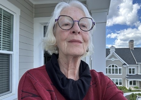 Actress Jane Alexander on the porch of her home at Broadview.