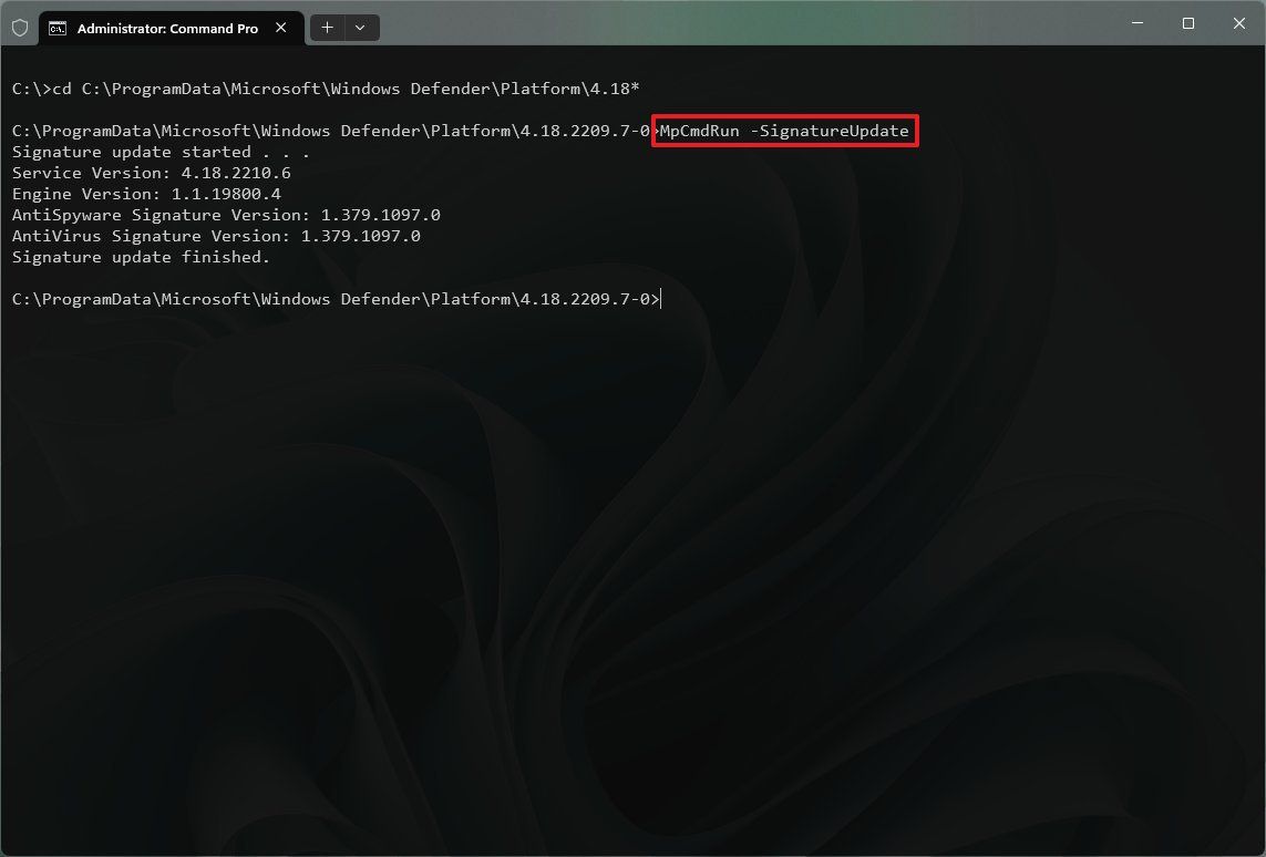 How to manage Microsoft Defender Antivirus from Command Prompt on