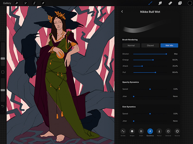 Procreate tutorial: dramatic female figure