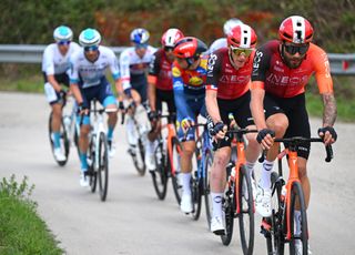 SAN BENEDETTO DEL TRONTO ITALY MARCH 16 Filippo Ganna of Italy and Team INEOS Grenadiers competes during the 60th TirrenoAdriatico 2025 Stage 8 a 147km stage from Porto Potenza Picena to San Benedetto del Tronto UCIWT on March 16 2025 in San Benedetto del Tronto Italy Photo by Tim de WaeleGetty Images