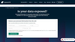 Screebshot of ExpressVPN data exposure scan website