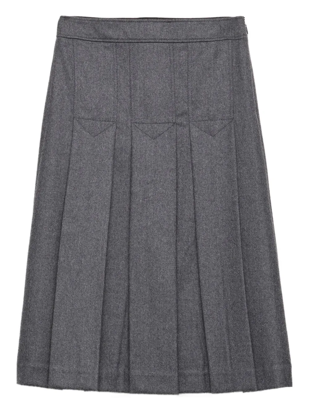 Prada Pleated Flannel Skirt | 38