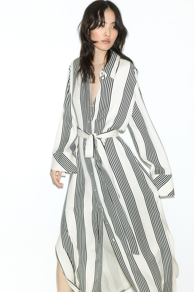 Tie-Belt Shirt Dress