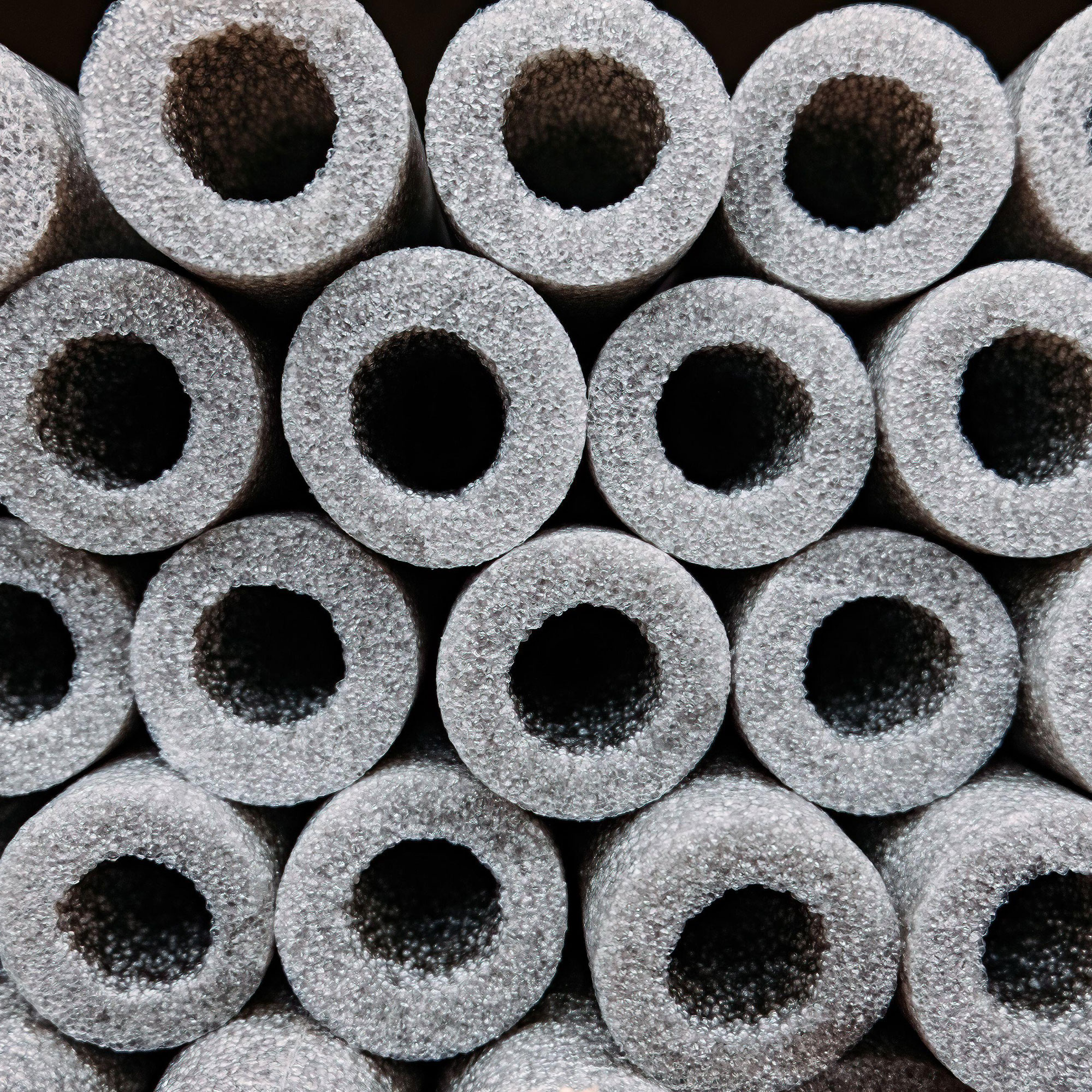 grey coloured foam pipes