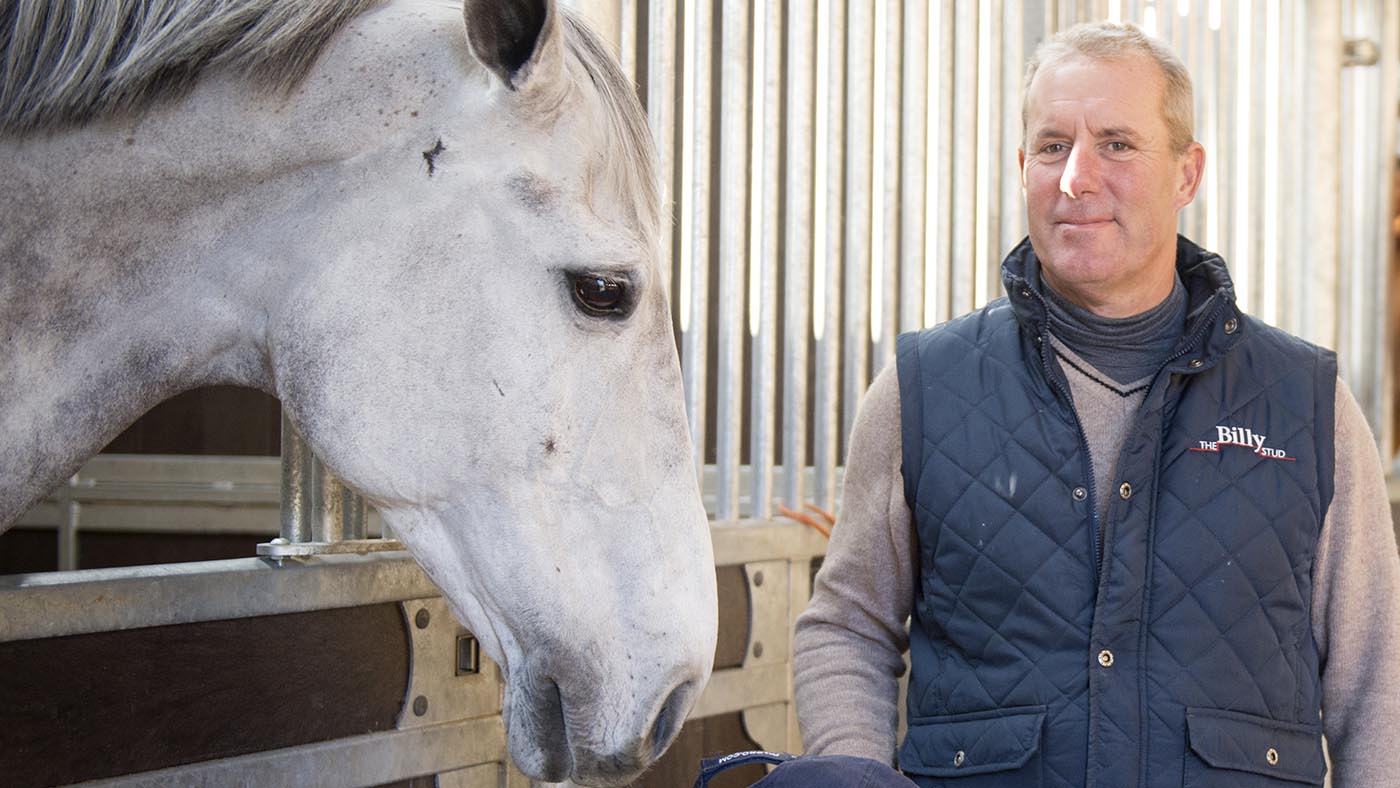 William Funnell with a Billy Stud horse